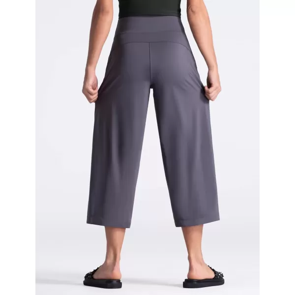 THE GYM PEOPLE Womens Yoga Pants with Pockets and Tummy Control High Waist in Flare CropVintage Purple