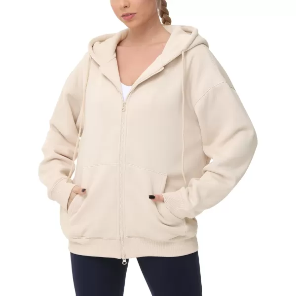 THE GYM PEOPLE Womens Zip Up Plus Oversize Hoodie Drawstring Sweatshirts Casual Long Sleeve Jacket with PocketsKhaki