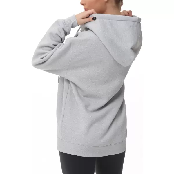THE GYM PEOPLE Womens Zip Up Plus Oversize Hoodie Drawstring Sweatshirts Casual Long Sleeve Jacket with PocketsLight Grey