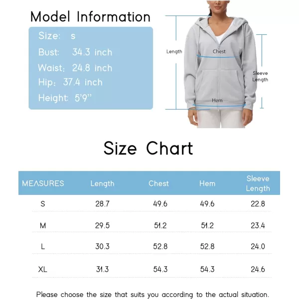 THE GYM PEOPLE Womens Zip Up Plus Oversize Hoodie Drawstring Sweatshirts Casual Long Sleeve Jacket with PocketsLight Grey