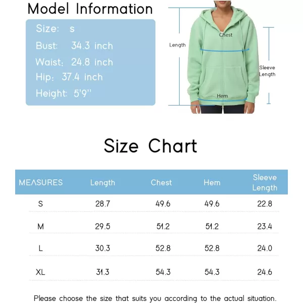 THE GYM PEOPLE Womens Zip Up Plus Oversize Hoodie Drawstring Sweatshirts Casual Long Sleeve Jacket with PocketsMint Green