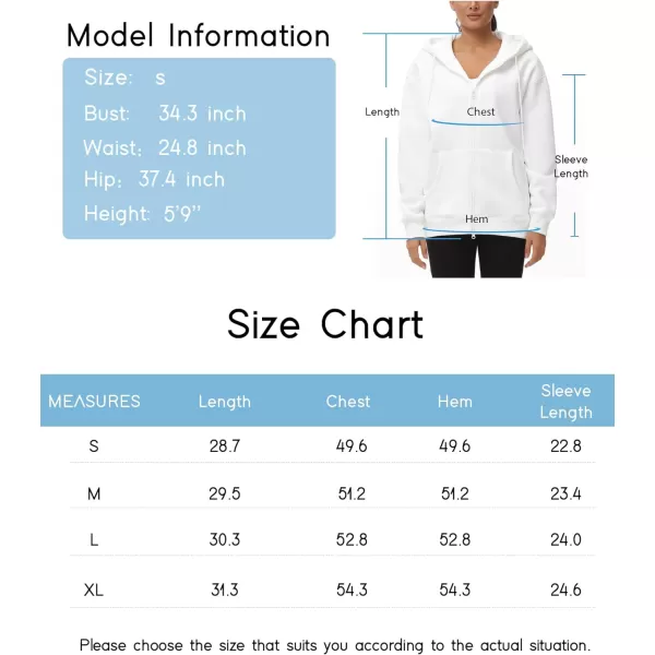 THE GYM PEOPLE Womens Zip Up Plus Oversize Hoodie Drawstring Sweatshirts Casual Long Sleeve Jacket with PocketsWhite
