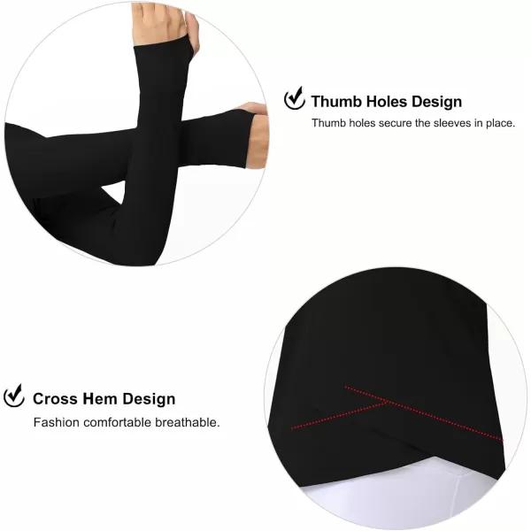 Womens Long Sleeve Compression Shirts Workout Tops Cross Hem Athletic Running Yoga TShirts with Thumb HoleBlack