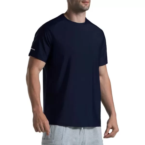 Mens Cooling Ice Silk Running Shirts Quick Dry Short Sleeve Athletic Gym TShirts UPF 50 Outdoor Workout TshirtsBlue