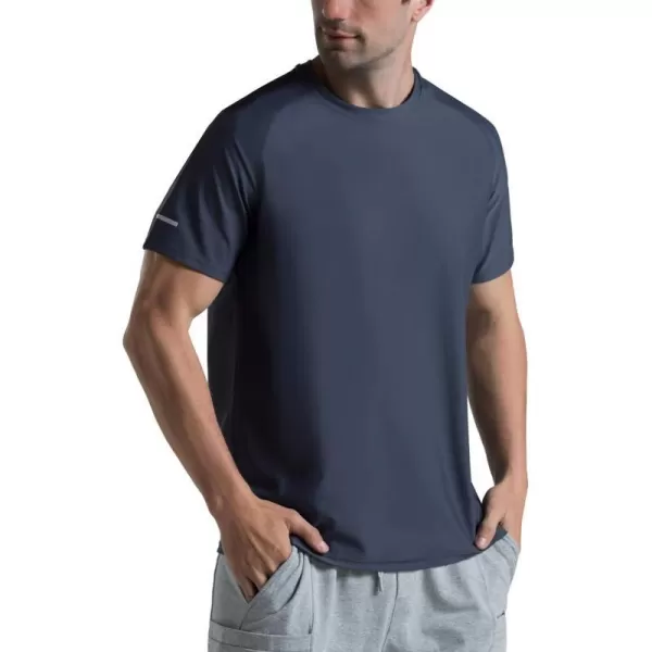 Mens Cooling Ice Silk Running Shirts Quick Dry Short Sleeve Athletic Gym TShirts UPF 50 Outdoor Workout TshirtsCharcoal Grey