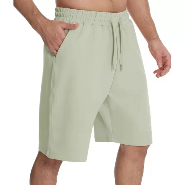 Mens Lounge Shorts with Deep Pockets Loosefit Jersey Shorts for RunningWorkoutTraining BasketballLight Green