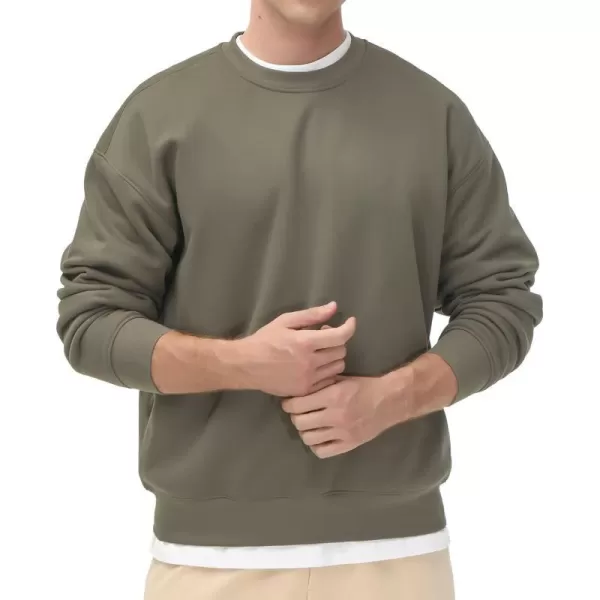 THE GYM PEOPLE Mens Fleece Crewneck Sweatshirt Thick Loose fit Soft Basic Pullover SweatshirtDark Grey