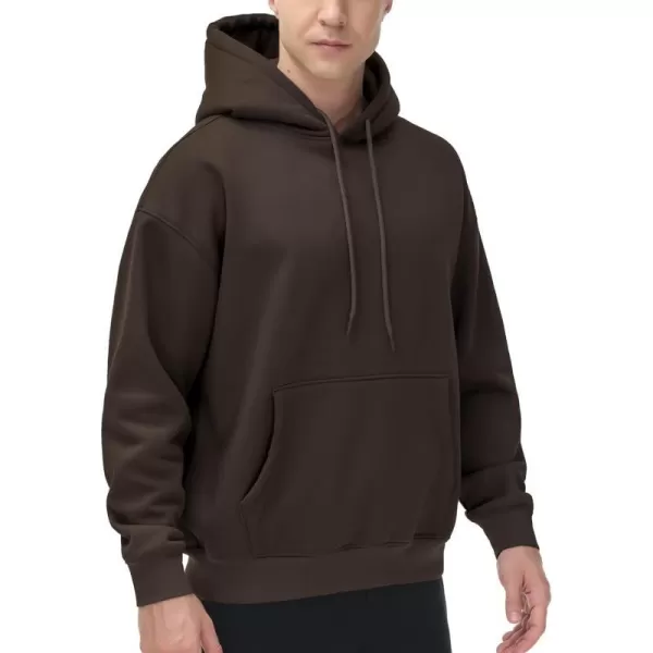 THE GYM PEOPLE Mens Fleece Pullover Hoodie Loose Fit Ultra Soft Hooded Sweatshirt With PocketsBrown