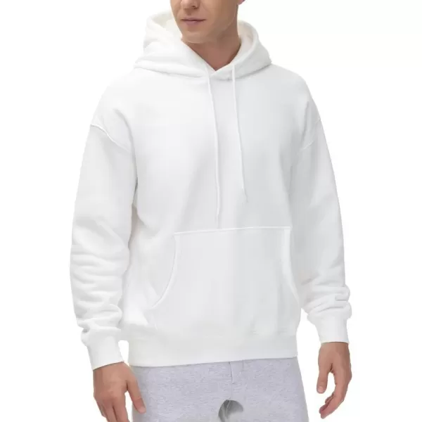 THE GYM PEOPLE Mens Fleece Pullover Hoodie Loose Fit Ultra Soft Hooded Sweatshirt With PocketsWhite