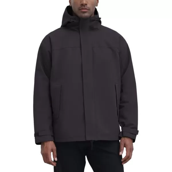 THE GYM PEOPLE Mens Waterproof Shell Jacket Outdoor Windbreaker Hiking Rain Coat with HoodRose Purple