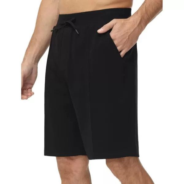 THE GYM PEOPLE Mens Workout Shorts Drawstring Athletic Loose Fit Lounge Sweat Shorts with PocketsBlack