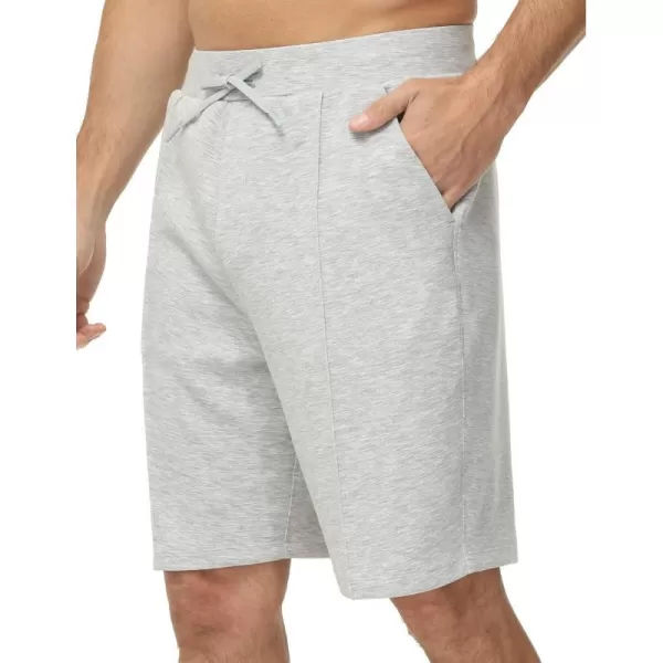 THE GYM PEOPLE Mens Workout Shorts Drawstring Athletic Loose Fit Lounge Sweat Shorts with PocketsLight Heather Grey