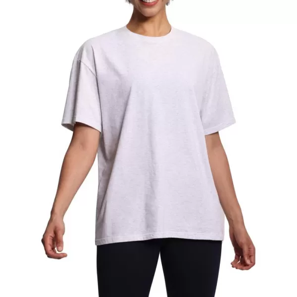 THE GYM PEOPLE Womens Casual Oversized TShirts Summer Crewneck Short Sleeve Workout Basic Tee TopsHeather White