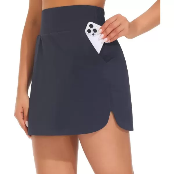 THE GYM PEOPLE Womens Golf Skort Tennis High Waist Lightweight Athletic Casual Skirts Builtin Shorts with 4 PocketsBlue
