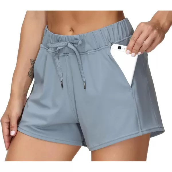 THE GYM PEOPLE Womens Workout Shorts with Loose Fit DrawstringDenim Blue