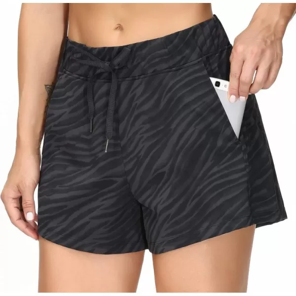 THE GYM PEOPLE Womens Workout Shorts with Loose Fit DrawstringStripe
