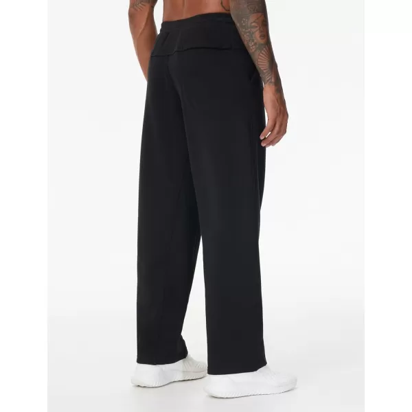 THE GYM PEOPLE Mens Baggy Fleece Workout Sweatpants with Pockets Drawstring Lounge Athletic Running PantsBlack