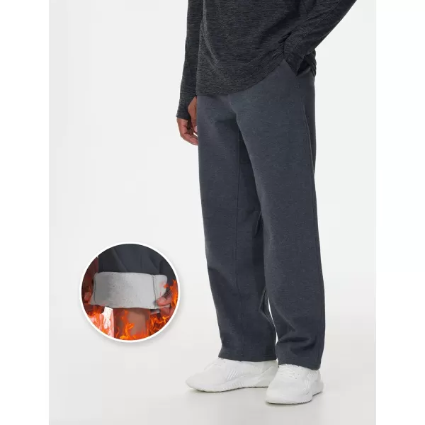 THE GYM PEOPLE Mens Baggy Fleece Workout Sweatpants with Pockets Drawstring Lounge Athletic Running PantsDark Heather Grey