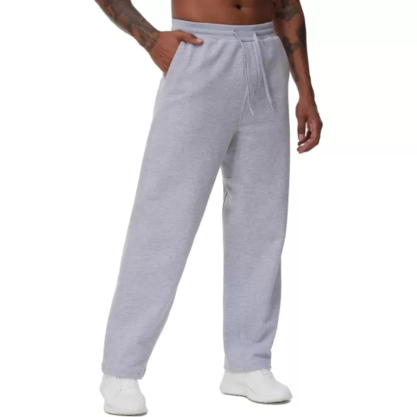 THE GYM PEOPLE Mens Baggy Fleece Workout Sweatpants with Pockets Drawstring Lounge Athletic Running PantsGrey