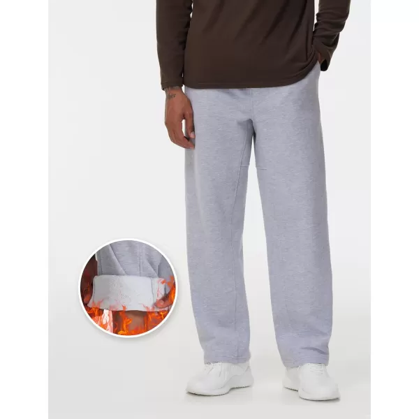 THE GYM PEOPLE Mens Baggy Fleece Workout Sweatpants with Pockets Drawstring Lounge Athletic Running PantsGrey