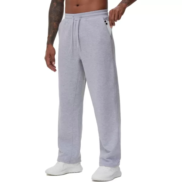 THE GYM PEOPLE Mens Baggy Fleece Workout Sweatpants with Pockets Drawstring Lounge Athletic Running PantsGrey