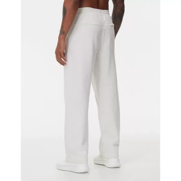 THE GYM PEOPLE Mens Baggy Fleece Workout Sweatpants with Pockets Drawstring Lounge Athletic Running PantsHeather White