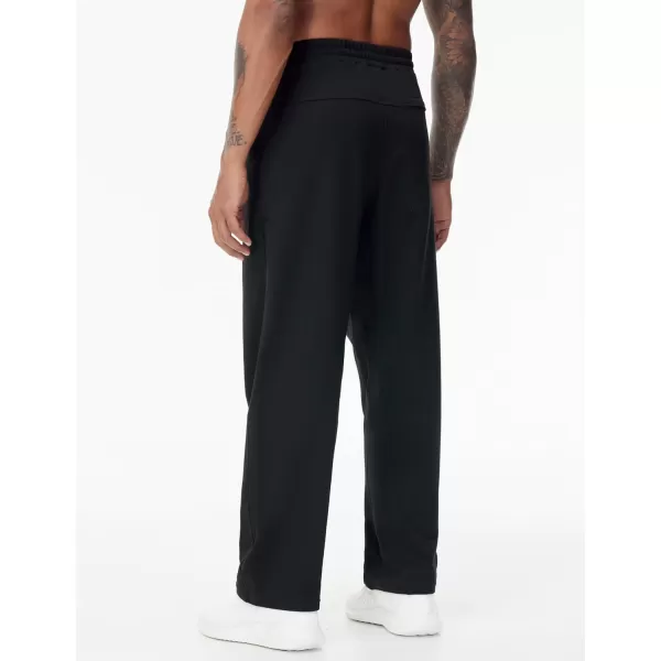 THE GYM PEOPLE Mens Baggy Sweatpants Lightweight Lounge Open Bottom Athletic Workout Pants with PocketsBlack