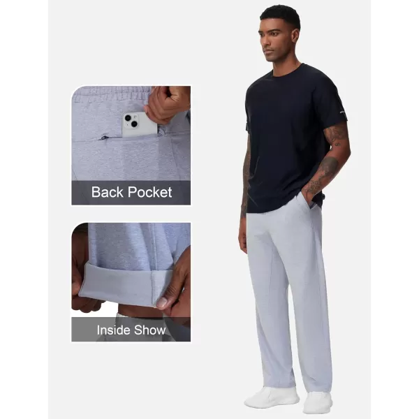 THE GYM PEOPLE Mens Baggy Sweatpants Lightweight Lounge Open Bottom Athletic Workout Pants with PocketsGrey