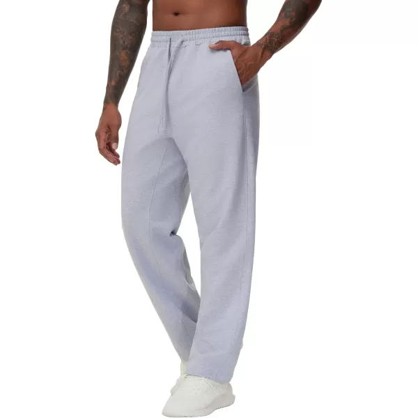 THE GYM PEOPLE Mens Baggy Sweatpants Lightweight Lounge Open Bottom Athletic Workout Pants with PocketsGrey