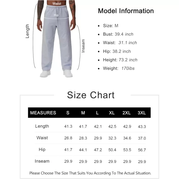 THE GYM PEOPLE Mens Baggy Sweatpants Lightweight Lounge Open Bottom Athletic Workout Pants with PocketsGrey