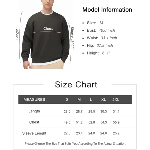 THE GYM PEOPLE Mens Crewneck Loose fit Sweatshirt Lightweight Soft Basic Pullover TopsDark Brown