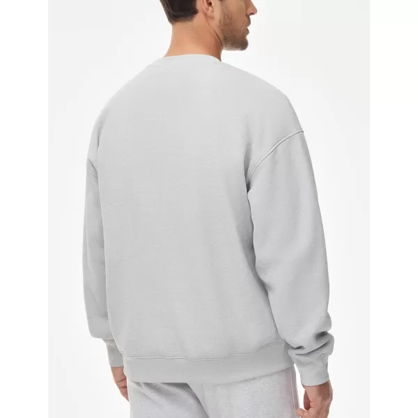 THE GYM PEOPLE Mens Crewneck Loose fit Sweatshirt Lightweight Soft Basic Pullover TopsLight Grey