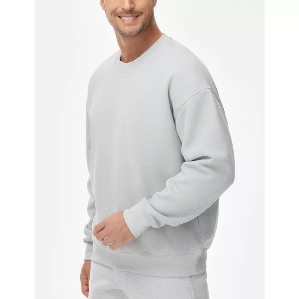 THE GYM PEOPLE Mens Crewneck Loose fit Sweatshirt Lightweight Soft Basic Pullover TopsLight Grey