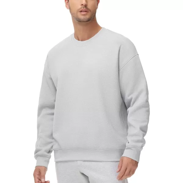 THE GYM PEOPLE Mens Crewneck Loose fit Sweatshirt Lightweight Soft Basic Pullover TopsLight Grey