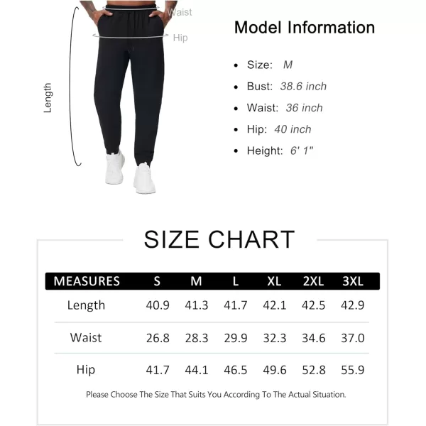 THE GYM PEOPLE Mens Drawstring Workout Joggers Pants Lightweight Tapered Running Lounge Sweatpants with PocketsBlack