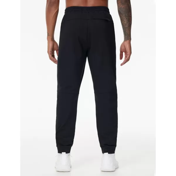THE GYM PEOPLE Mens Drawstring Workout Joggers Pants Lightweight Tapered Running Lounge Sweatpants with PocketsBlack
