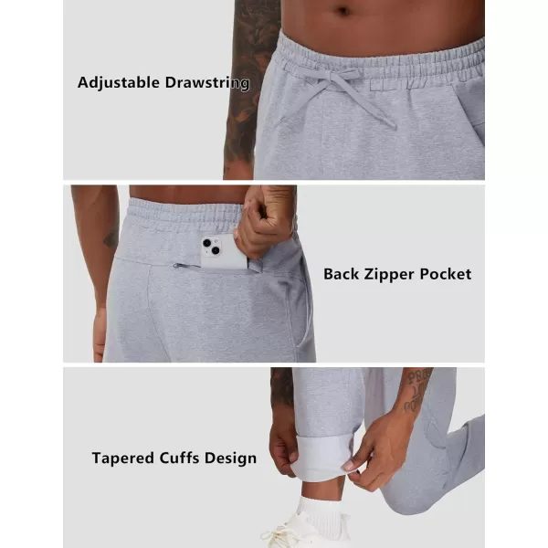 THE GYM PEOPLE Mens Drawstring Workout Joggers Pants Lightweight Tapered Running Lounge Sweatpants with PocketsGrey