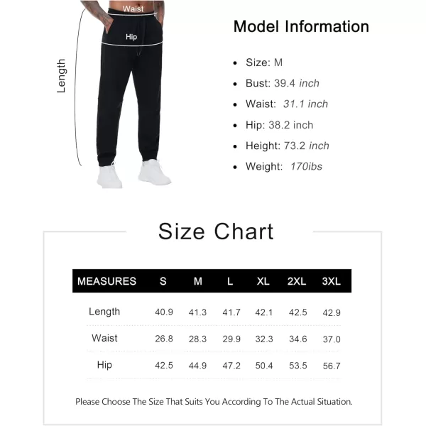 THE GYM PEOPLE Mens Fleece Workout Sweatpants Drawstring Tapered Running Lounge Jogger Pants with PocketsBlack