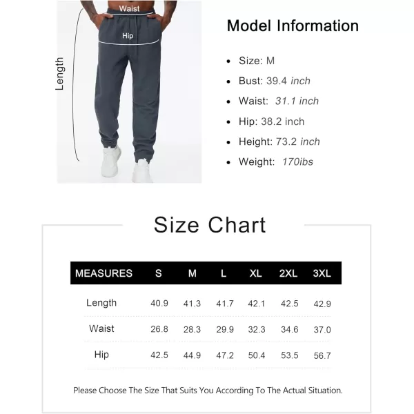 THE GYM PEOPLE Mens Fleece Workout Sweatpants Drawstring Tapered Running Lounge Jogger Pants with PocketsDark Heather Grey