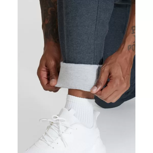 THE GYM PEOPLE Mens Fleece Workout Sweatpants Drawstring Tapered Running Lounge Jogger Pants with PocketsDark Heather Grey