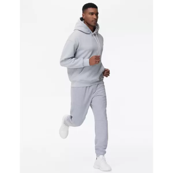 THE GYM PEOPLE Mens Fleece Workout Sweatpants Drawstring Tapered Running Lounge Jogger Pants with PocketsGrey