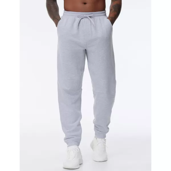 THE GYM PEOPLE Mens Fleece Workout Sweatpants Drawstring Tapered Running Lounge Jogger Pants with PocketsGrey