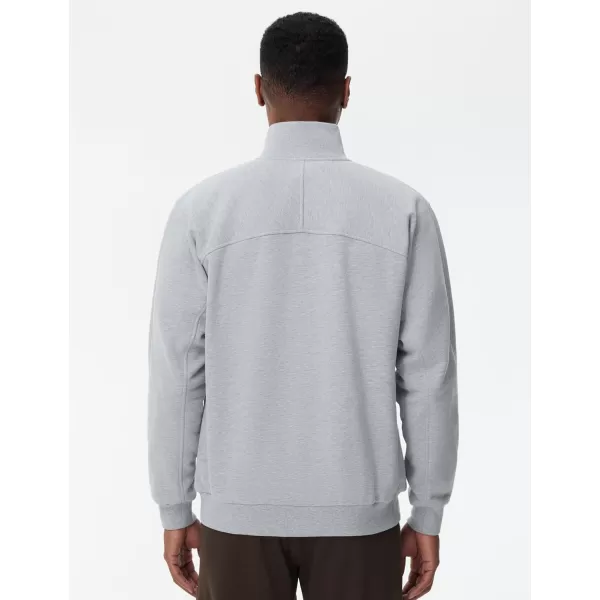 THE GYM PEOPLE Mens Half Zip Fleece Pullover Sweatshirts Midweight Mock Neck Workout Sweat TopsGrey