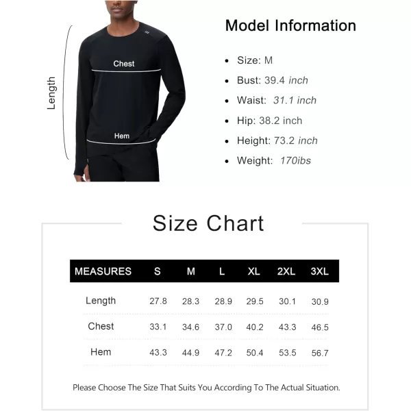 THE GYM PEOPLE Mens Long Sleeve Workout Shirts Moisture Wicking Athletic Running Tee Tops with Thumb HolesBlack