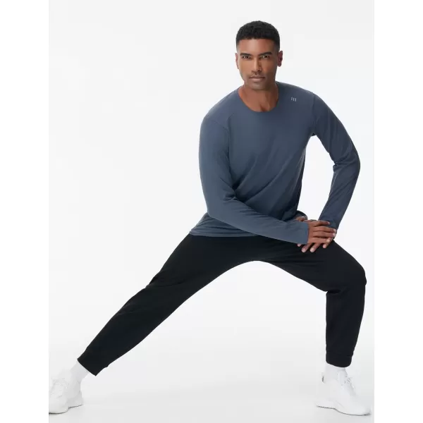 THE GYM PEOPLE Mens Long Sleeve Workout Shirts Moisture Wicking Athletic Running Tee Tops with Thumb HolesCharcoal Grey