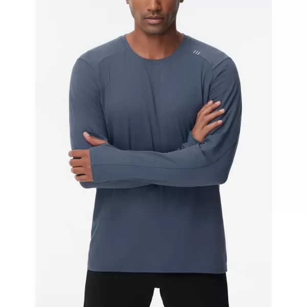 THE GYM PEOPLE Mens Long Sleeve Workout Shirts Moisture Wicking Athletic Running Tee Tops with Thumb HolesCharcoal Grey