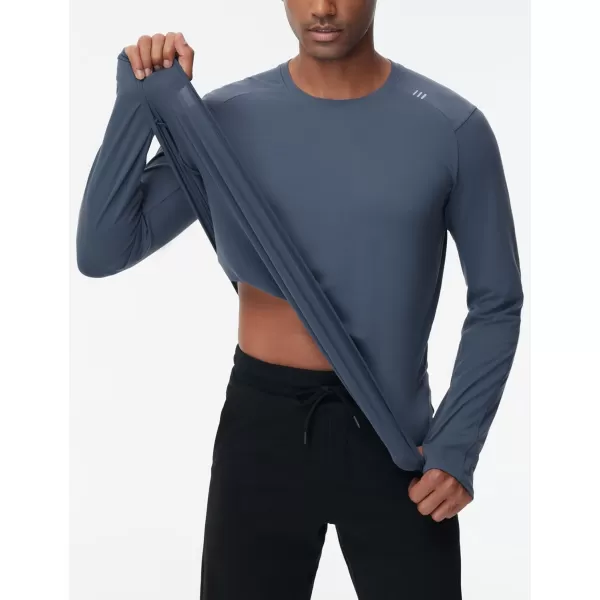 THE GYM PEOPLE Mens Long Sleeve Workout Shirts Moisture Wicking Athletic Running Tee Tops with Thumb HolesCharcoal Grey