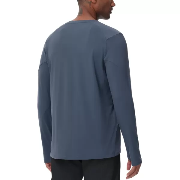 THE GYM PEOPLE Mens Long Sleeve Workout Shirts Moisture Wicking Athletic Running Tee Tops with Thumb HolesCharcoal Grey