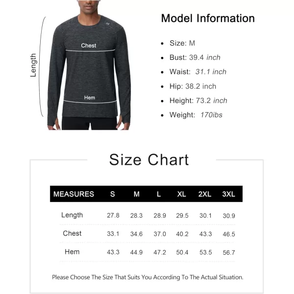 THE GYM PEOPLE Mens Long Sleeve Workout Shirts Moisture Wicking Athletic Running Tee Tops with Thumb HolesDark Grey Heather