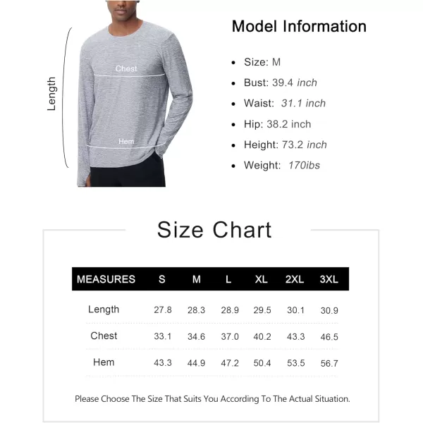 THE GYM PEOPLE Mens Long Sleeve Workout Shirts Moisture Wicking Athletic Running Tee Tops with Thumb HolesLight Grey Heather